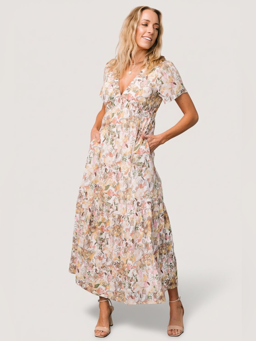 Baltic Born Cassie Short SleeveFloral Maxi Dress XL